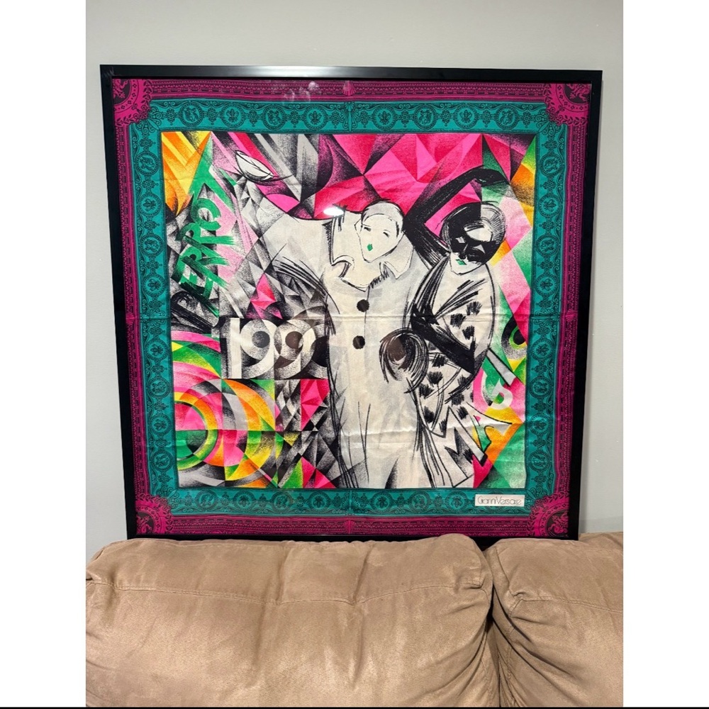 Authentic vintage Gianni Versace framed lux art